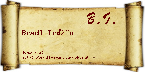 Bradl Irén névjegykártya